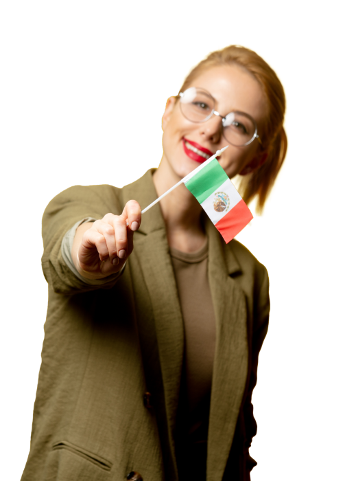 girl holding flag of mexico