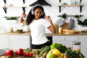 students dancing in kitchen