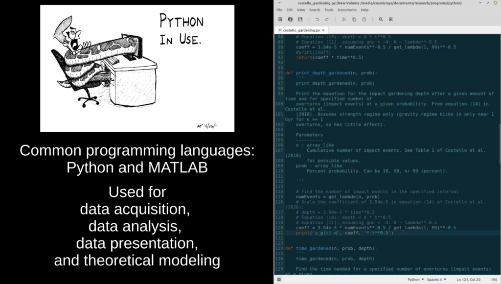 Coding in Python and MATLAB are important in Andrew Jordan's everyday work as a scientist.