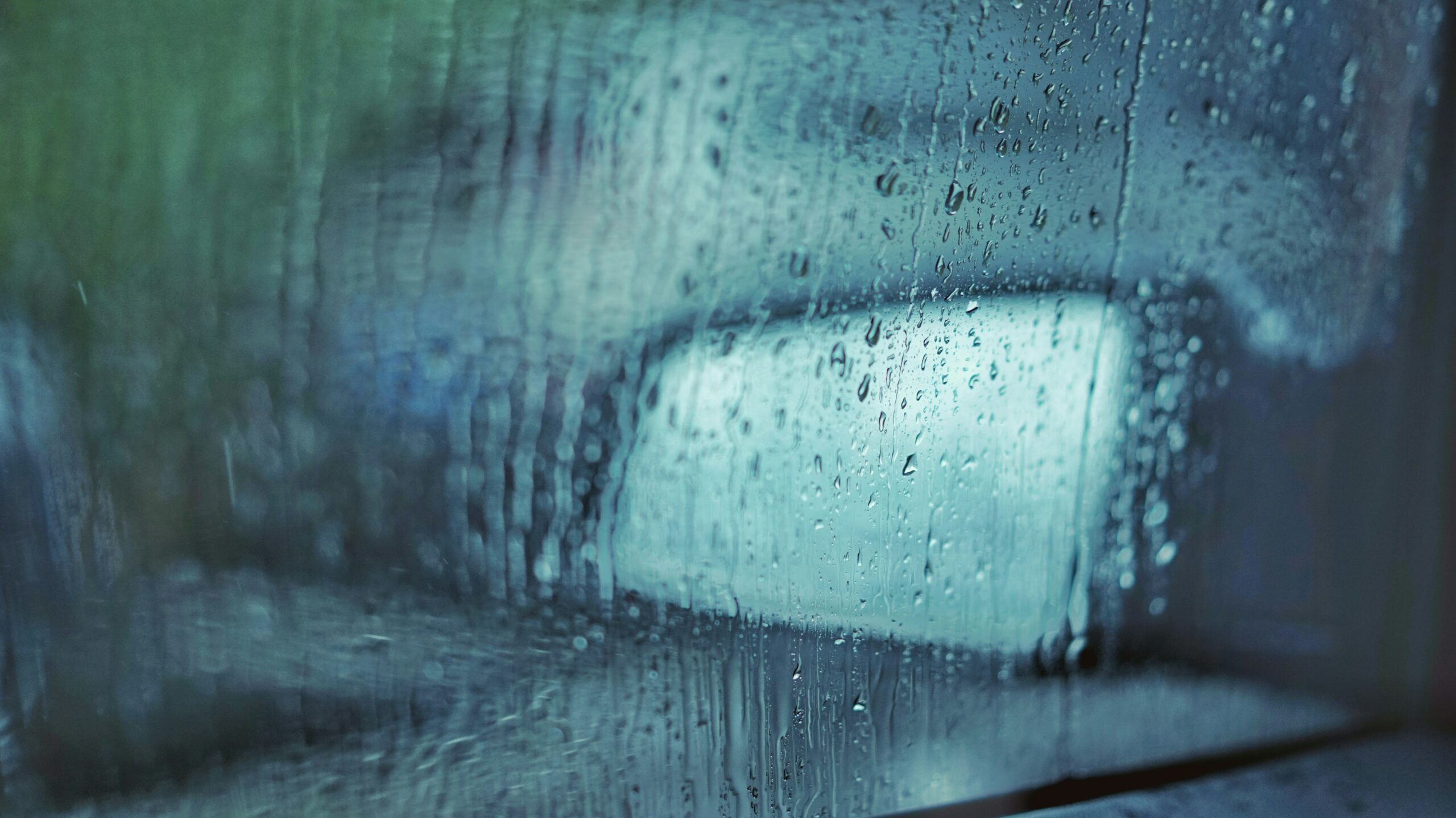 Rain drops on a car window