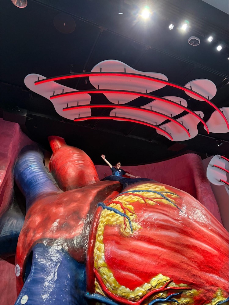 Noah P. feeling victorious after navigating an artery.